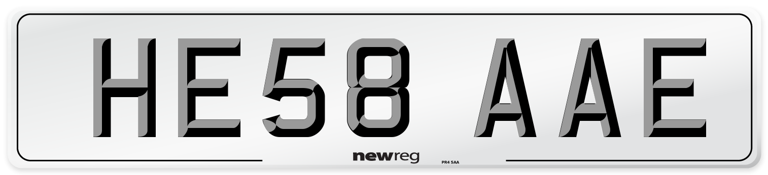 HE58 AAE Number Plate from New Reg